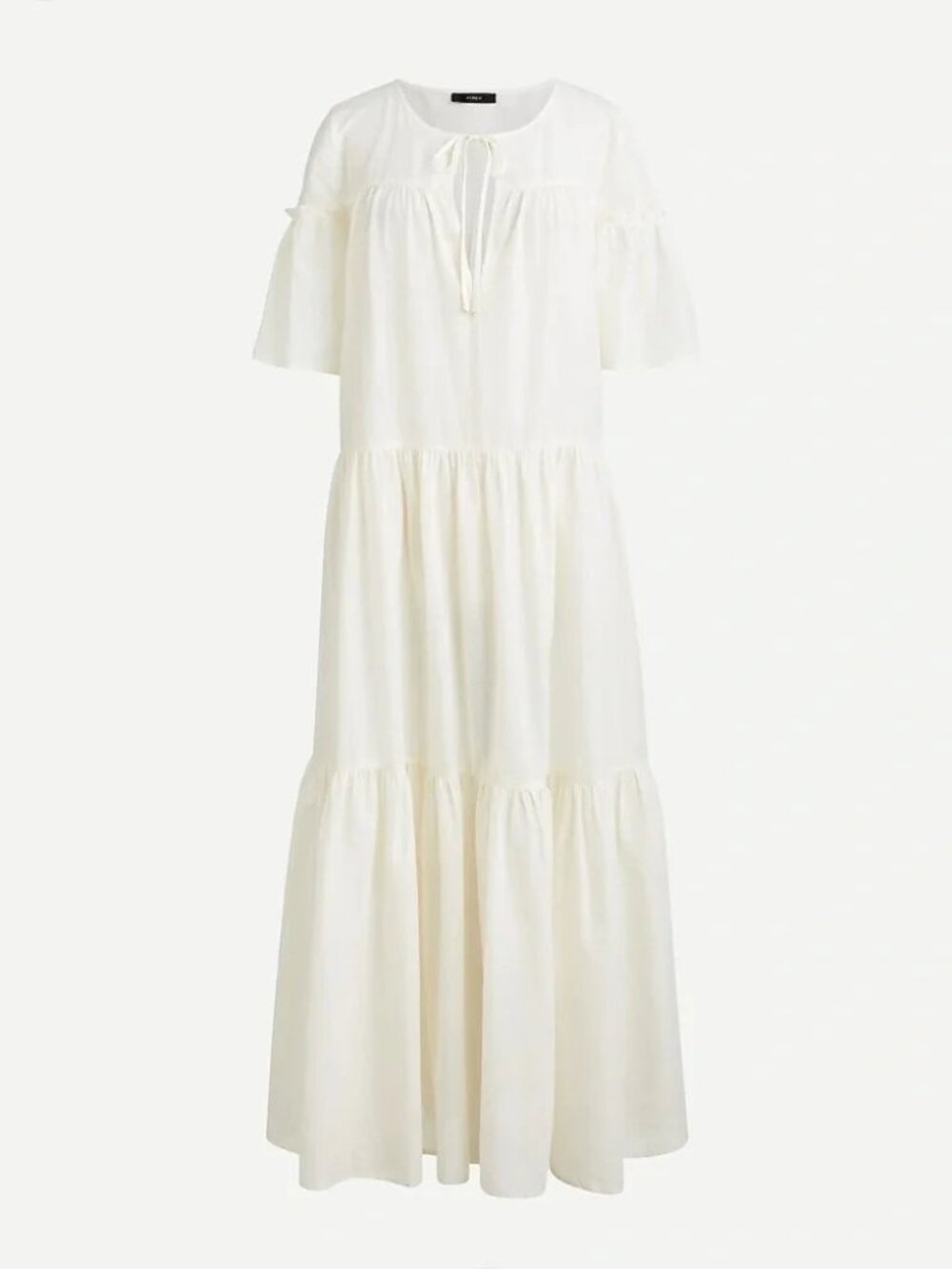 J.Crew Beachwear Tiered Maxi Dress Ivory Size S NWT — Style AY406